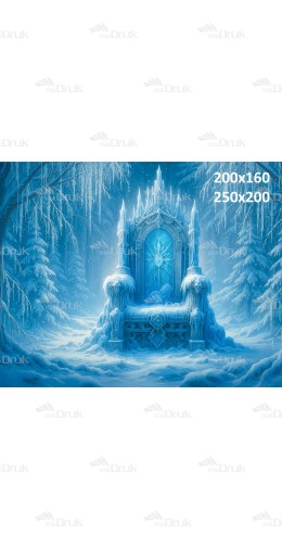 Tło Fotograficzne Zimowe – Lodowy Tron w Zimowym Lesie B_1066