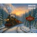 Tło fotograficzne – Świąteczny ekspres polarny w zimowym lesie B_1102