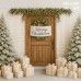 Tło fotograficzne – Świąteczne wejście z prezentami i napisem Merry Christmas B_825