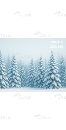 Tło fotograficzne Boże Narodzenie – Śnieżny Las We Mgle B_876