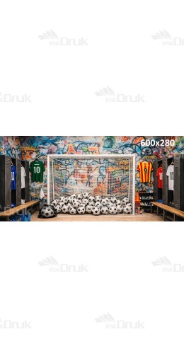 Tło fotograficzne „Piłkarska szatnia z bramką i graffiti” | XXL_160