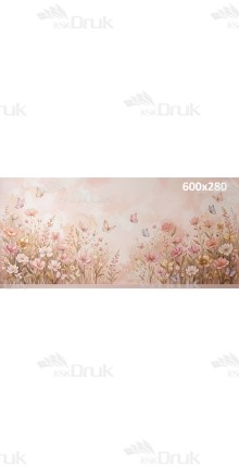 Tło fotograficzne „Pastelowa łąka kwiatów i motyli” | XXL_226