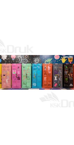Tło fotograficzne XXL – kolorowe szafki szkolne z graffiti | XXL_39