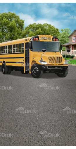 Tło fotograficzne 1114 szkoła, autobus, ulica
