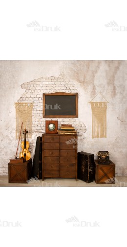 Tło fotograficzne 1482 deski, szkoła, skrzypce, vintage