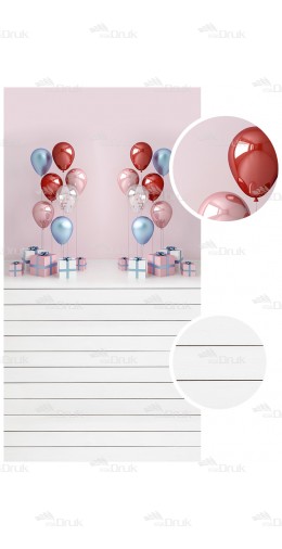 Tło fotograficzne 883 balony, urodziny, deski